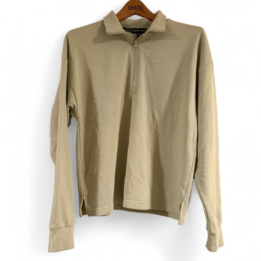 Sage Green Quarter-Zip Women's Jacket
